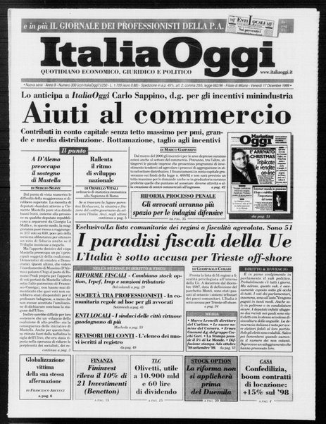 Italia oggi : quotidiano di economia finanza e politica